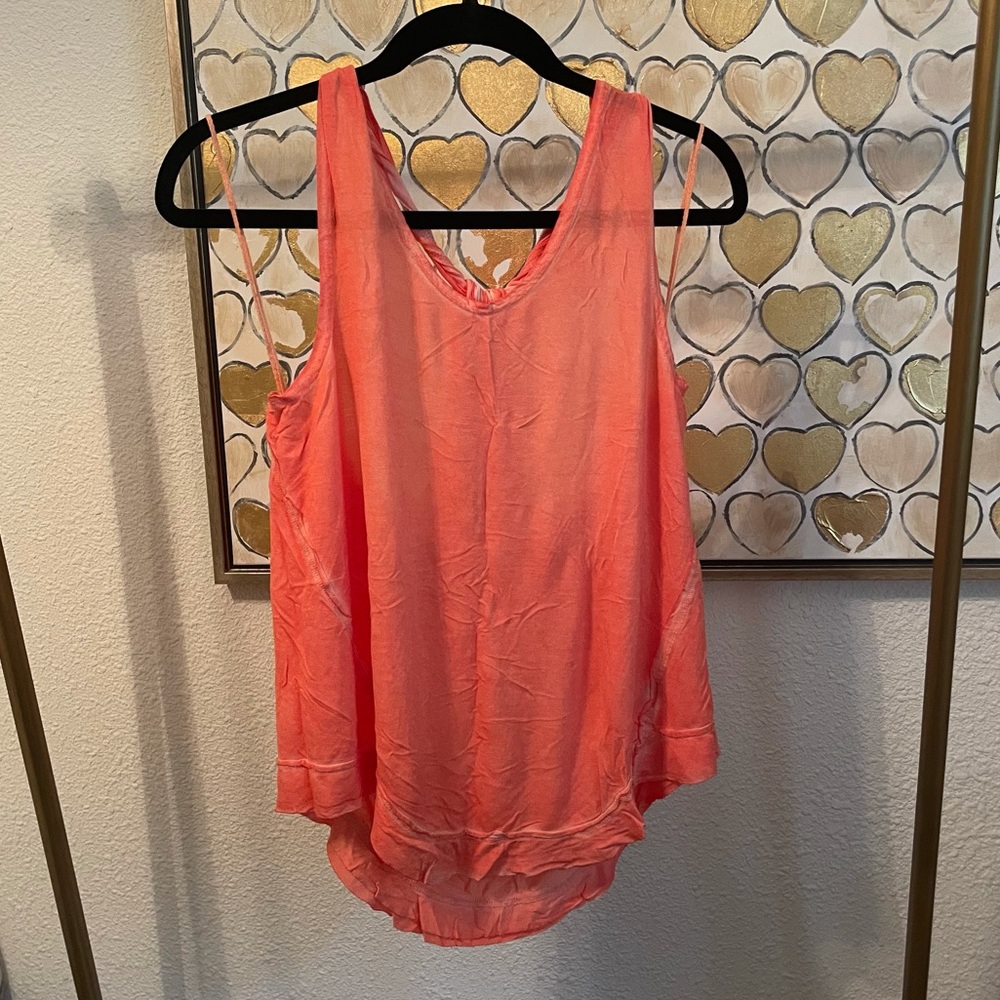 We the free neon orange flowy tank